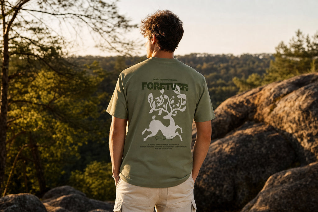 T-shirt Foretver - LICHEN (gris-vert)